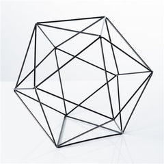 Torre & Tagus Polygon Iron Frame Decor Ball - Large, Black, Metal
