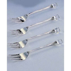 Leeber Fork with Crystal, Set of 4, Silver-Plated