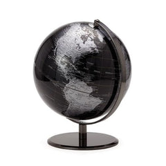 Torre & Tagus Latitude World Globe - Black, Metal, 12" x 9.5" x 9.5"