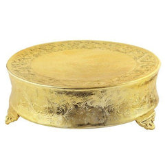 Leeber Round Ornate Plateau, 18", Gold Plated.