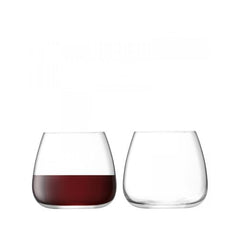LSA International Wine Culture Stemless Wine Glass, Set of 2, Glass