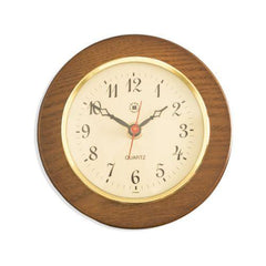 Bey Berk Quartz Clock On 5" Cherry Wood With Brass Bezel