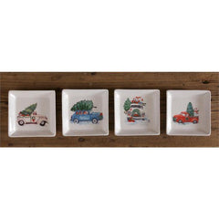 Audrey's Assortment of 4 Winter Farmhouse - Plates, Vintage Cars, Dolomite