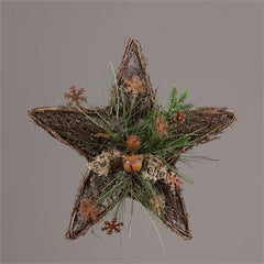 Your Heart's Delight Twig Star with Rusty Bells & Snowflakes