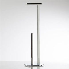 Torre & Tagus Pacific Spa Free Standing Toilet Paper Holder, Silver, 29"