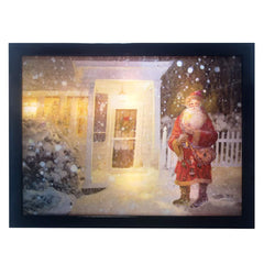Kurt Adler Led 3D Santa Snow Scene Frame Art