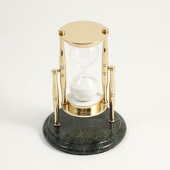 Green Marble 30 Minute Sand Timer With Brass Accents