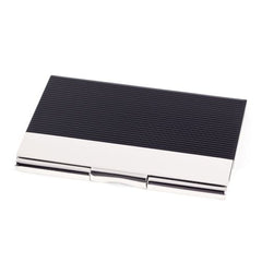 Silver Plated Business Card Case With Black Anodized Trim
