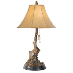 Vintage Direct 27"H Bass Table Lamp, Brown, Polyresin