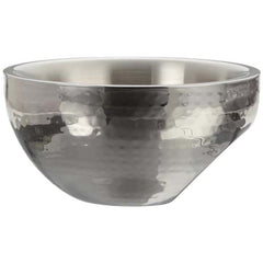 Leeber Serving Bowl, 10", Stainless Steel, Dual Angle, Doublewall