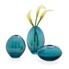 Torre & Tagus Mini Lustre Vases Assorted, Set of 3 - Turquoise, Glass