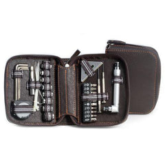 Bey Berk 28 Pc. Tool Set In Brown Zippered Leatherette Case