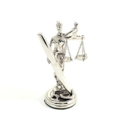 Bey Berk Antique Silver Plated Lady Justice Pen Holder