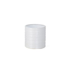 Torre & Tagus Ripple Ceramic Cylinder Vase Short - White, 6"