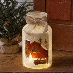 Your Heart's Delight Audrey's Frosted Glass Luminary - Merry Christmas
